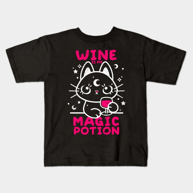 Wine magic potion Kids T-Shirt by NemiMakeit